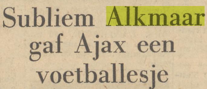 AZ Programma 6-nov-1960 Alkmaar-Ajax 2-0